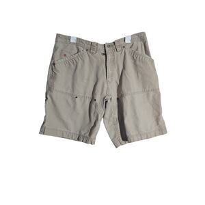 Mens Jesse James Workwear Shorts Washed Duck Khaki Sz 38